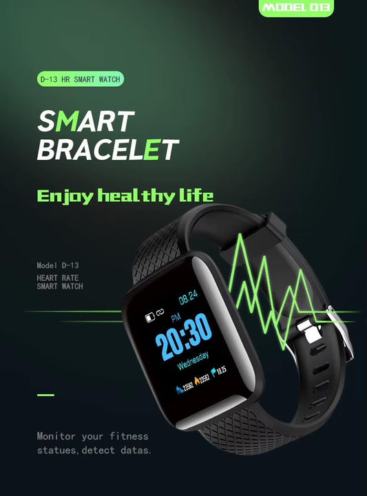 D20 Bluetooth Smart Watch – Fitness Tracker with Heart & Health Monitoring