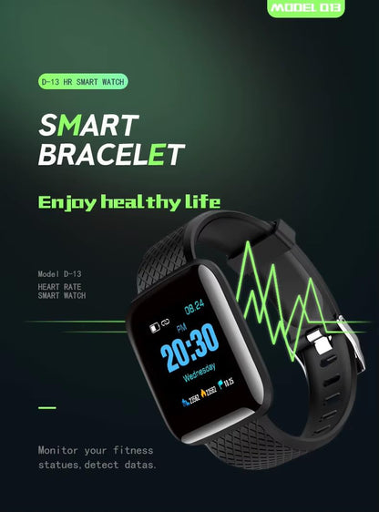 D20 Bluetooth Smart Watch – Fitness Tracker with Heart & Health Monitoring