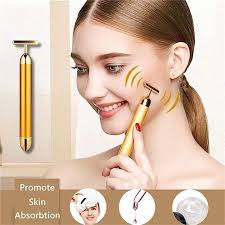 Gold Facial Massage Roller – Electric Vibration Lifting & Toning Bar